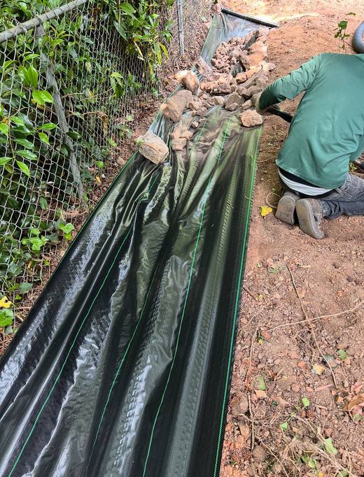 River rock installation