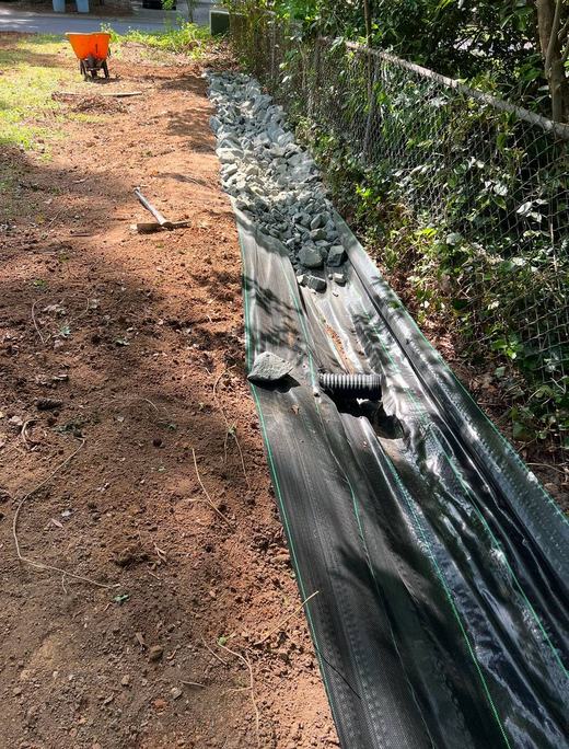 River rock installation