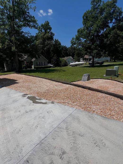 River rock installation